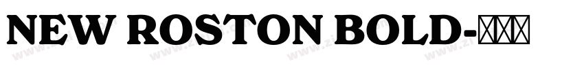 NEW ROSTON BOLD字体转换